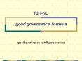 TdHNL good governance formula