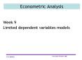 Econometric Analysis