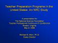 Teacher Preparation Programs in the United States: An NRC Study