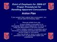 Point of Emphasis for 200607 Proper Procedures for Handling Apparent Concussions