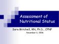 Assessment of Nutritional Status