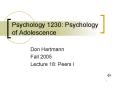 Psychology 1230: Psychology of Adolescence