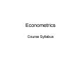 Econometrics