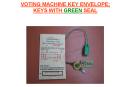 VOTING MACHINE KEY ENVELOPE KEYS WITH GREEN SEAL