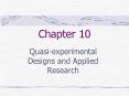 Quasiexperimental Designs and Applied Research