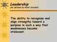Leadership As defined by Peter Drucker