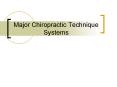 Major Chiropractic Technique Systems