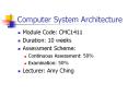 Computer System Architecture