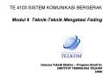 TE 4103 SISTEM KOMUNIKASI BERGERAK Modul 6 TeknikTeknik Mengatasi Fading