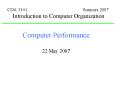 CDA 3101 Summer 2007 Introduction to Computer Organization