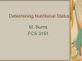 Determining Nutritional Status