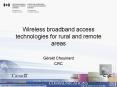 Wireless broadband access technologies for rural and remote areas