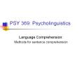 PSY 369: Psycholinguistics
