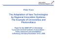 Peter Franz The Adaptation of New Technologies by Regional Innovation Systems: The Example of Univer