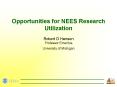 Opportunities for NEES Research Utilization