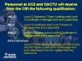 Personnel at ACS and OACTU will receive from the CMI the following qualification: