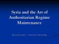 Syria and the Art of Authoritarian Regime Maintenance