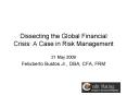 Dissecting the Global Financial Crisis: A Case in Risk Management