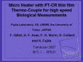 Micro Heater with PTCR thin film ThermoCouple for high speed Biological Measurements Fujita Laborato