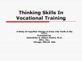 Thinking Skills In Vocational Training