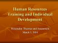 Human Resources Training and Individual Development