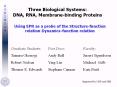Three Biological Systems: DNA, RNA, Membranebinding Proteins