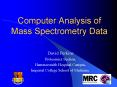 Computer Analysis of Mass Spectrometry Data