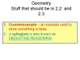Geometry Stuff that should be in 2.2 and 2.3