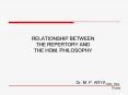 RELATIONSHIP BETWEEN THE REPERTORY AND THE HOM. PHILOSOPHY