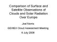 Comparison of Surface and Satellite Observations of Clouds and Solar Radiation Over Europe