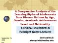 A Comparative Analysis of the Learning Styles of Adolescents from Diverse Nations by Age, Gender, Ac