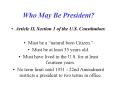 Who May Be President