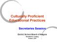 Culturally Proficient Educational Practices