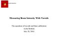 Measuring Beam Intensity With Toroids