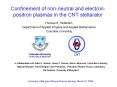 Confinement of nonneutral and electronpositron plasmas in the CNT stellarator