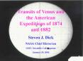 Transits of Venus and the American Expeditions of 1874 and 1882