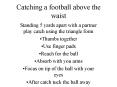 Catching a football above the waist