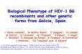 Biological Phenotype of HIV1 BG recombinants and other genetic forms from Galicia, Spain.