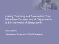 Linking Teaching and Research in Your DisciplinesCourses and at Departments at the University of Abe