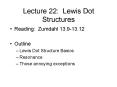 Lecture 22: Lewis Dot Structures