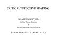 CRITICALEFFECTIVE READING
