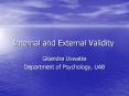Internal and External Validity