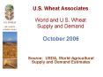 U.S. Wheat Associates World and U.S. Wheat Supply and Demand