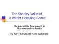The Shapley Value of a Patent Licensing Game: