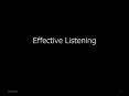 Effective Listening
