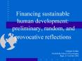 Financing sustainable human development: preliminary, random, and provocative reflections
