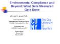 Environmental Compliance and Beyond: What Gets Measured Gets Done