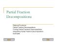 Partial Fraction Decompositions