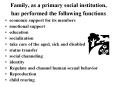 Family, as a primary social institution, has performed the following functions