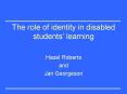 The role of identity in disabled students learning